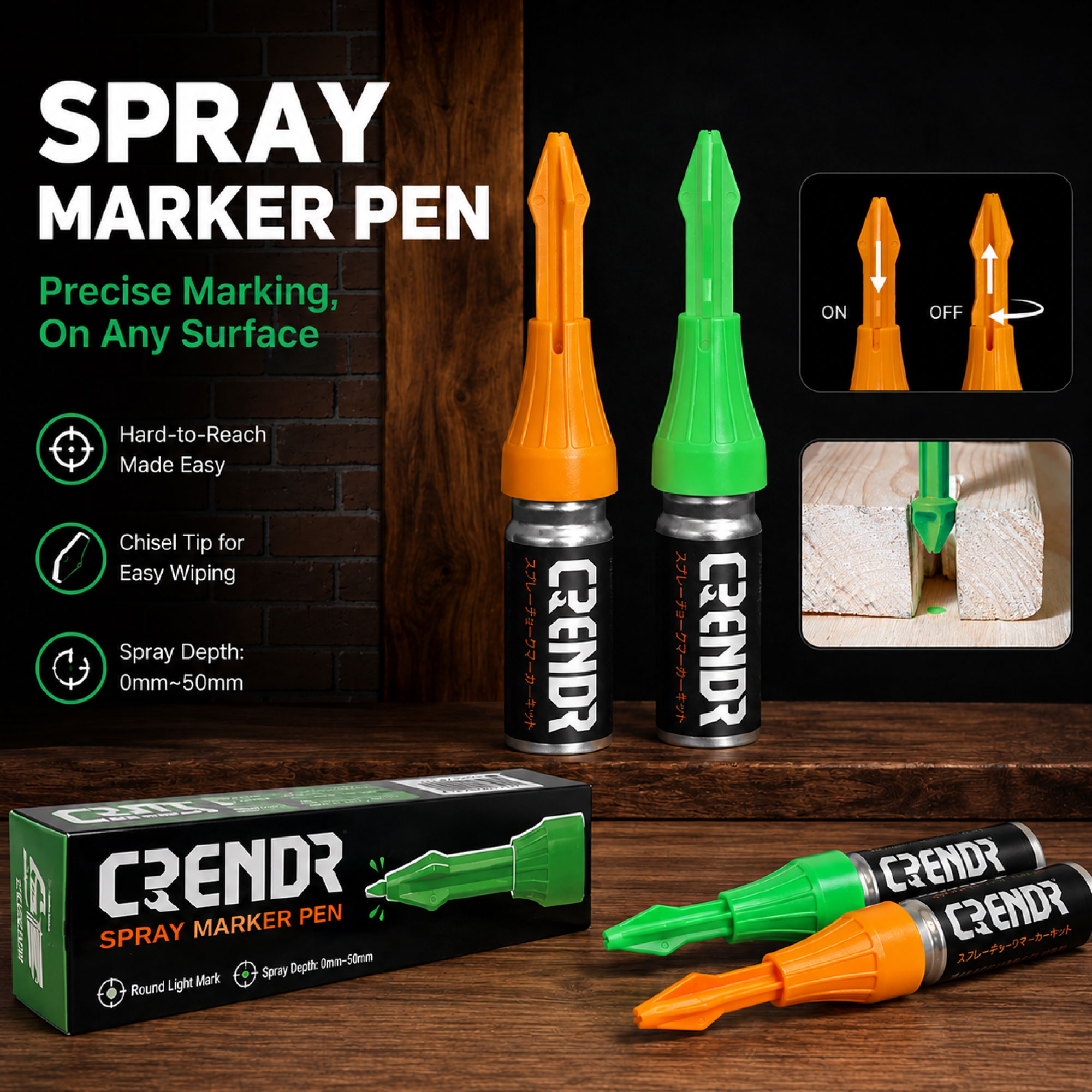 Deep Hole Spray Chalk Marker – Precision Drill Hole Positioning Tool - Image 3