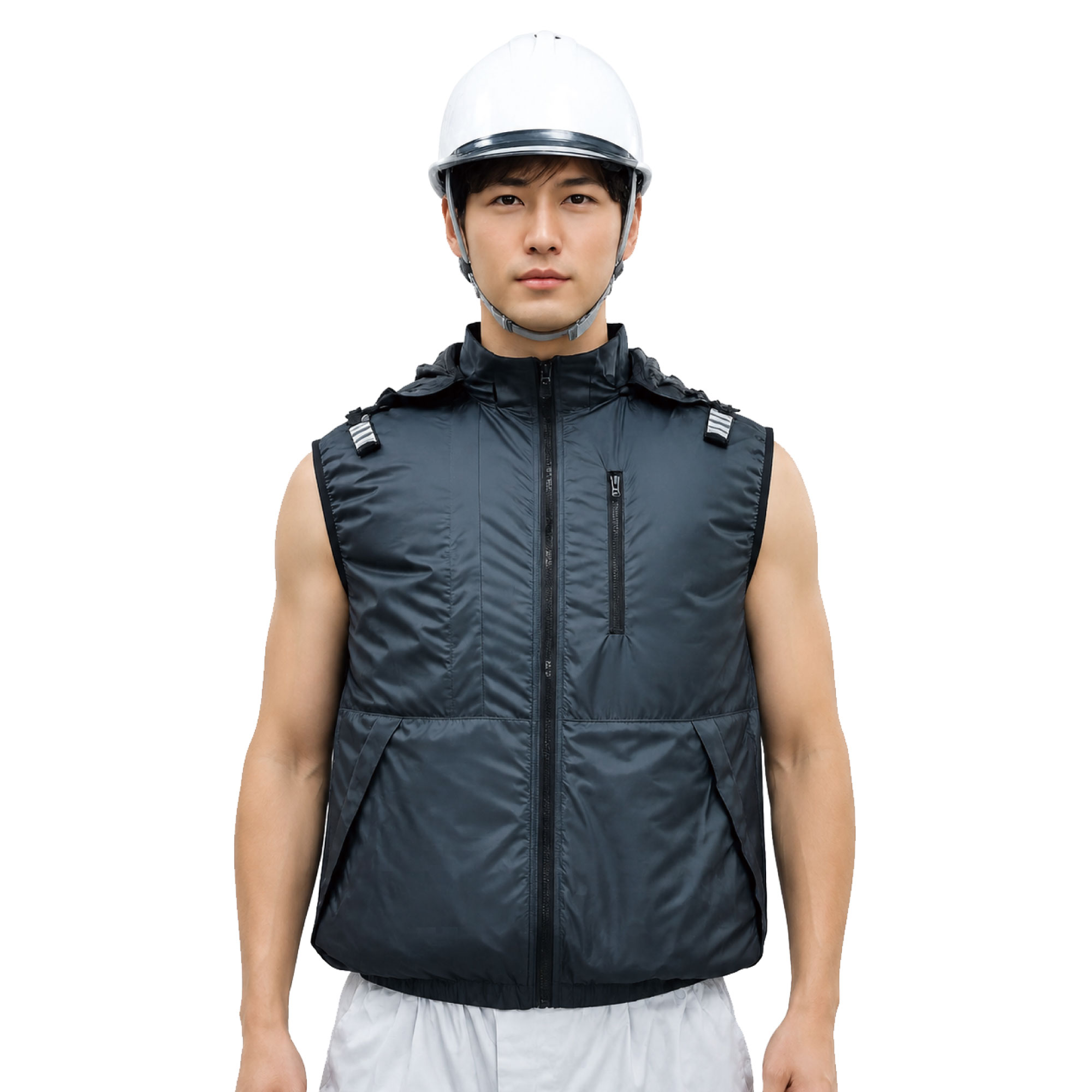 CRENDR Sleeveless Cooling Vest – Semiconductor Cooling Work Vest with Adjustable Temperature & Detachable Hood