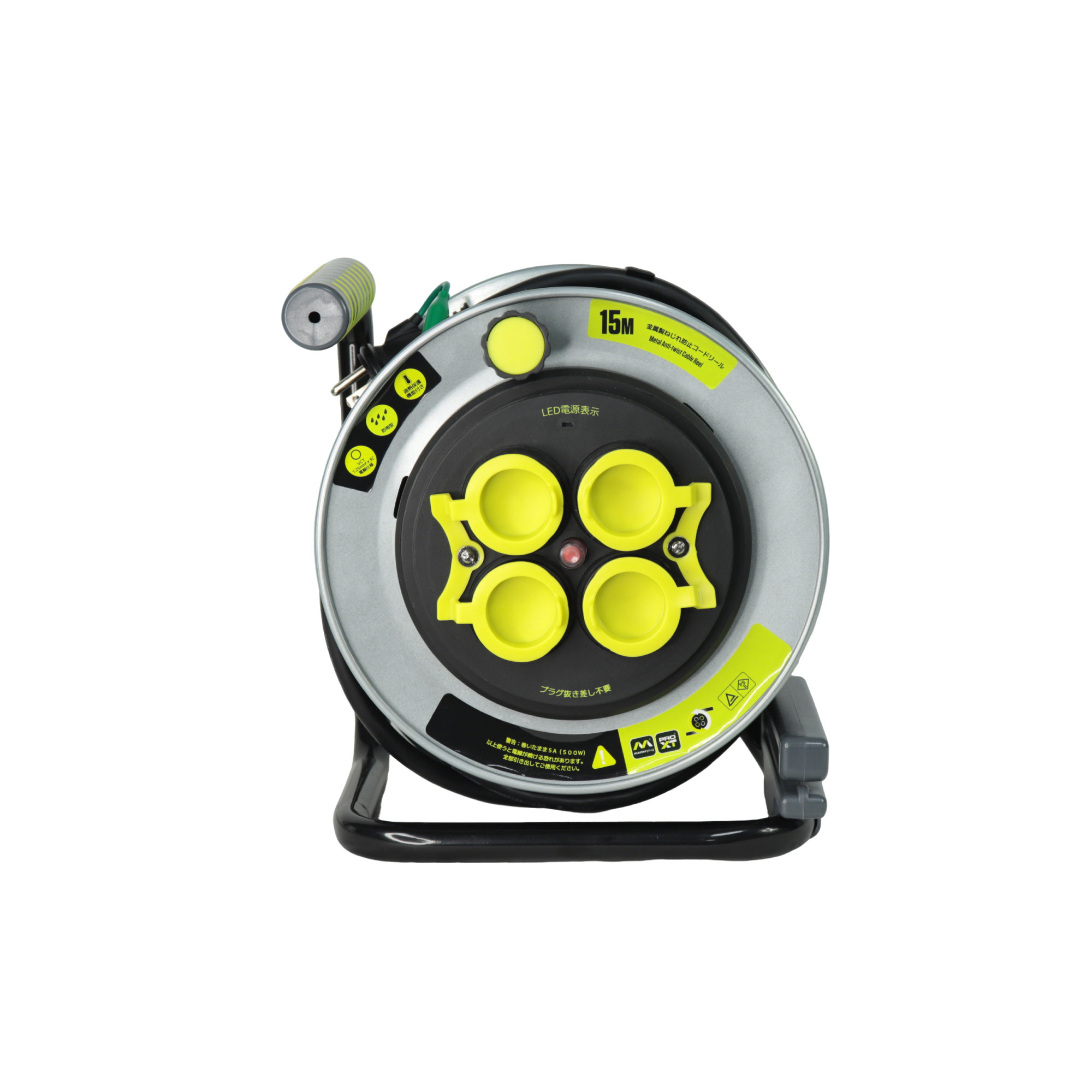 Heavy Duty Anti-Twist Cable Reel 15M – VCT 3×1.25mm² Industrial Extension Cord Reel with Waterproof Caps & Thermal Protection