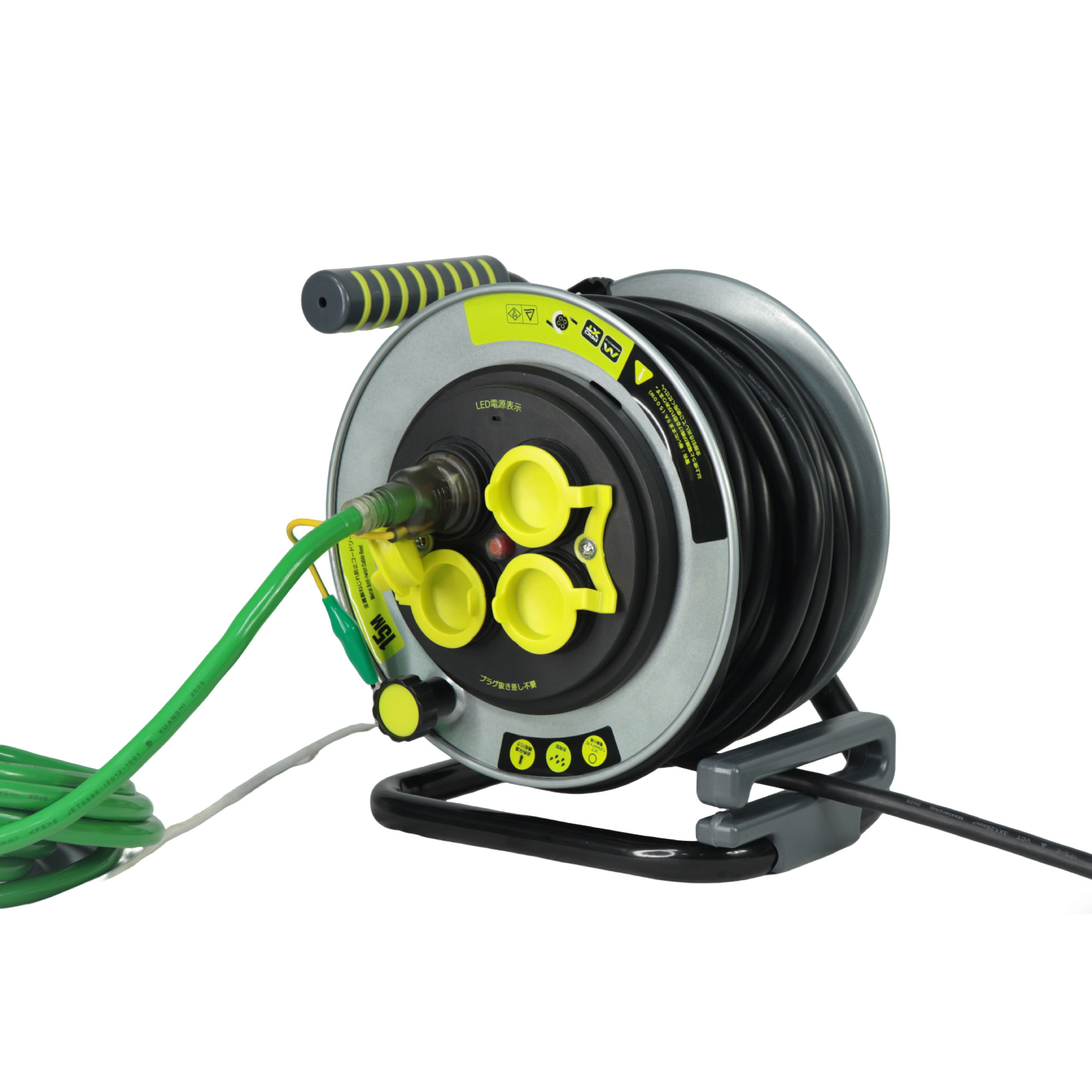 Heavy Duty Anti-Twist Cable Reel 15M – VCT 3×1.25mm² Industrial Extension Cord Reel with Waterproof Caps & Thermal Protection - Image 4