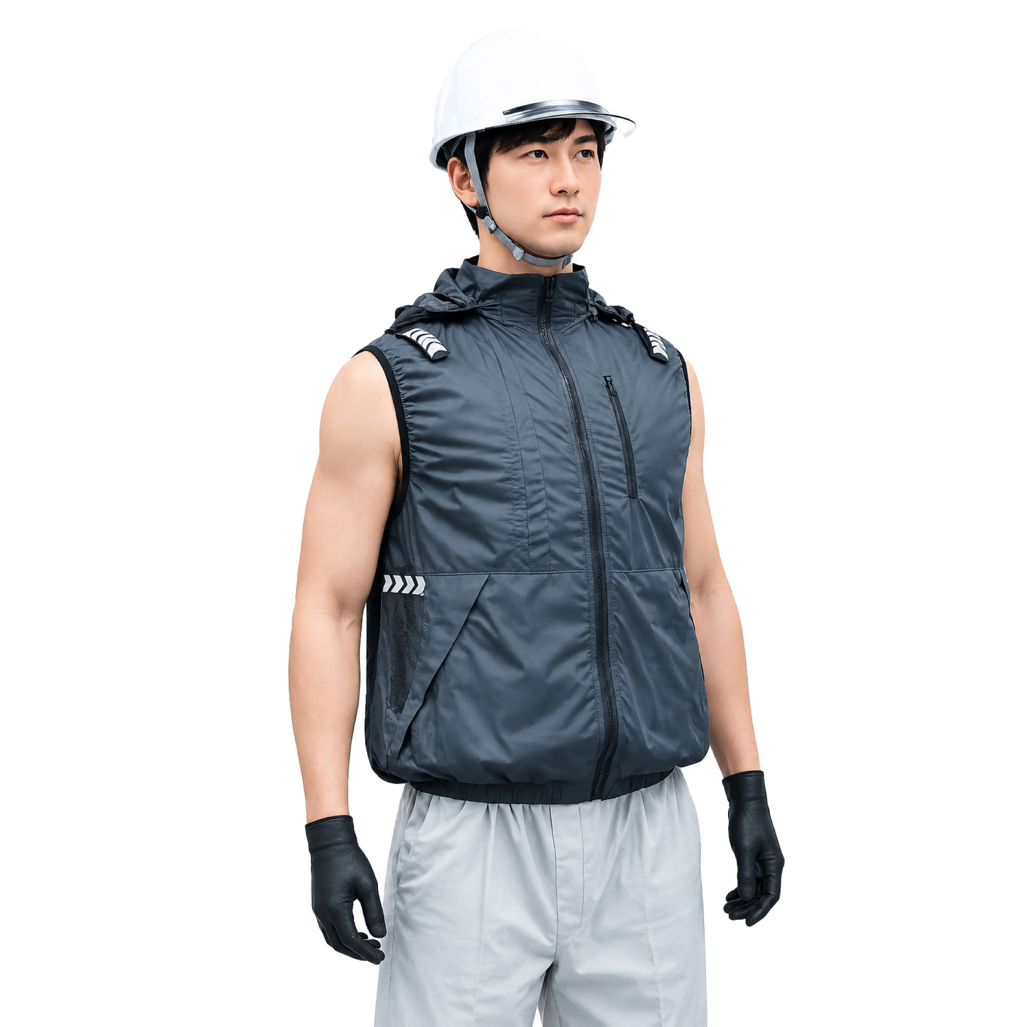 CRENDR Sleeveless Cooling Vest – Semiconductor Cooling Work Vest with Adjustable Temperature & Detachable Hood - Image 4