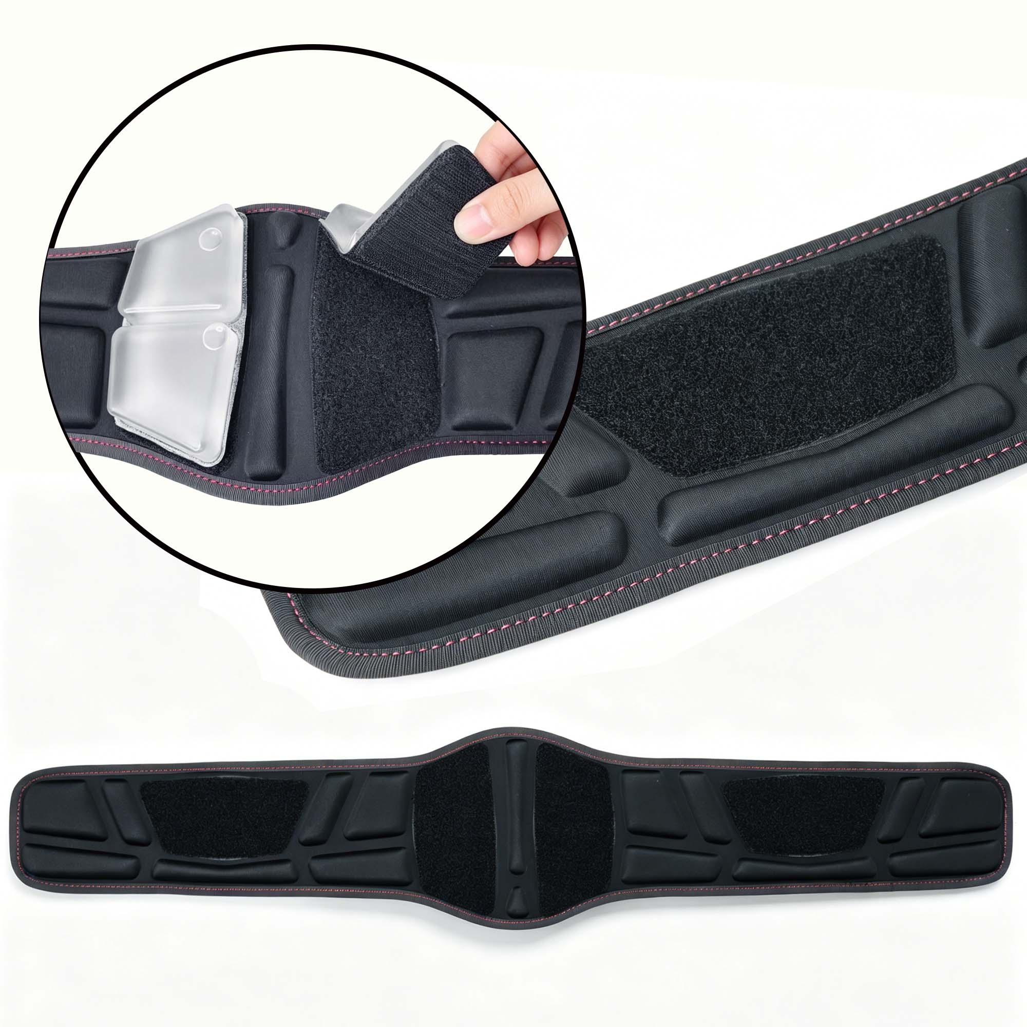 PCM Cooling Waist Support Belt 86×17cm – Reusable Cooling Lumbar Support with Removable PCM Inserts for Back Pain Relief - Image 3