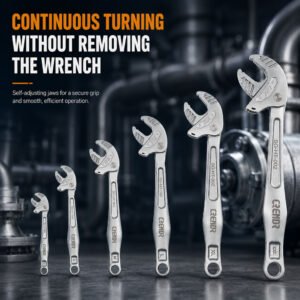 Self-Adjustable Wrench Set CR-MO Steel 6 Sizes 7–32mm – Auto-Adjust Universal Spanner for Hex & Round Nuts